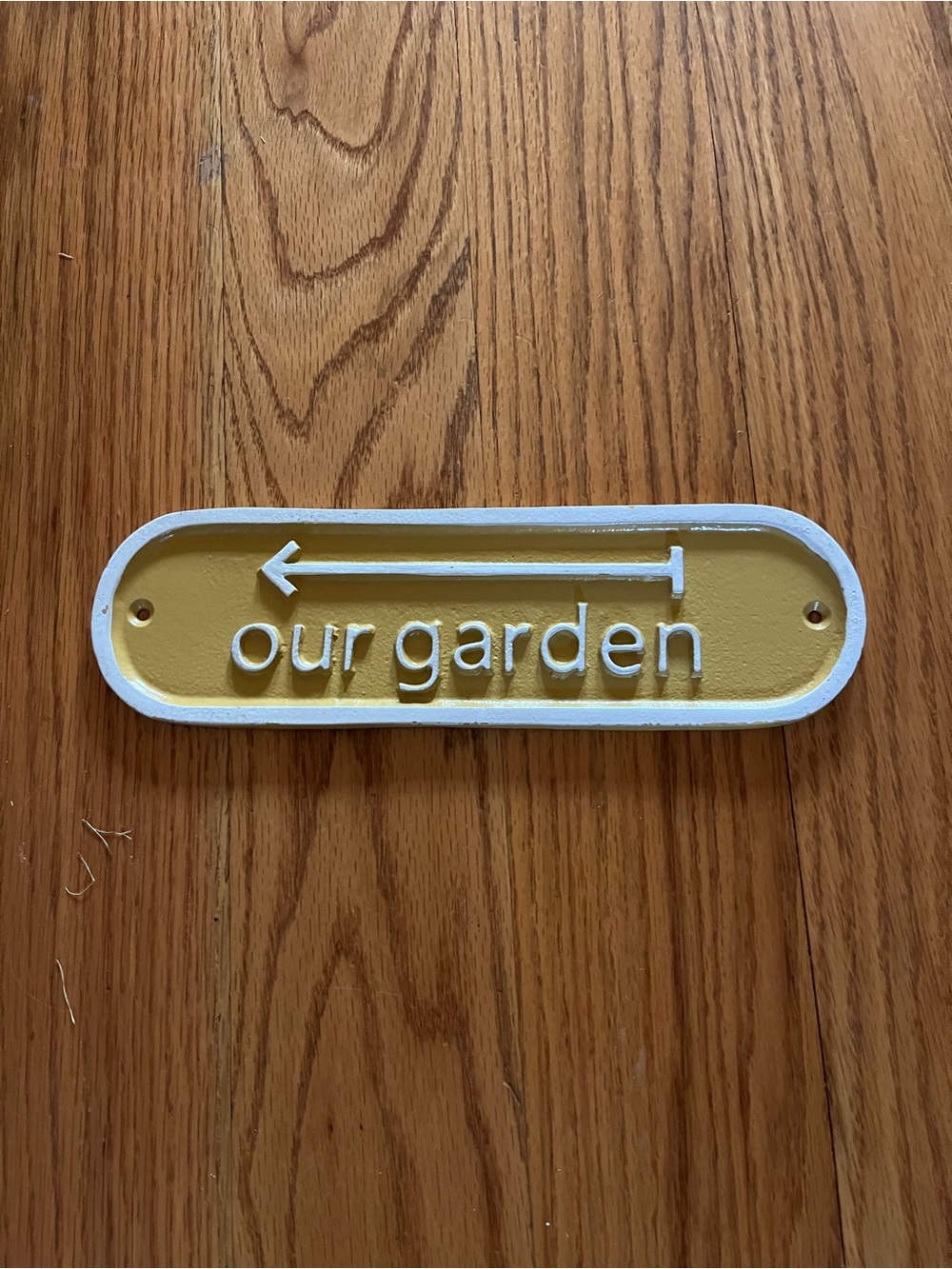 Our Garden Yellow & White Wall Sign - Home Wall Decor